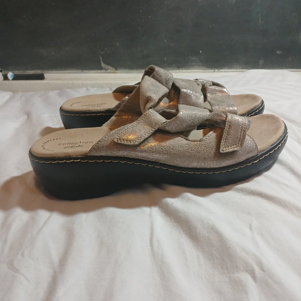 Clarks Collection Metallic Slide Sandals - Women's